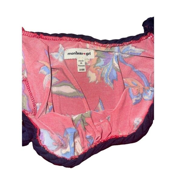 Monteau girl red floral open shoulder girls dress 10 - Picture 3 of 3